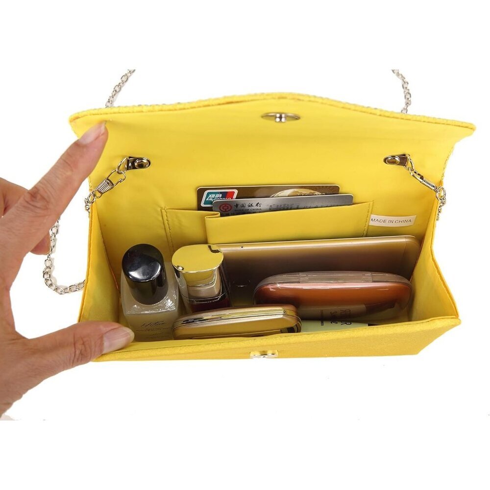 Women's yellow Envelope Clutch & Crossbody Bag for Wedding Party Ladies!! - Picture 7 of 8